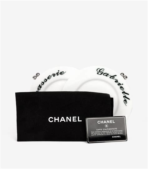 chanel brasserie plate clutch|CHANEL Plexiglass Brasserie Gabrielle Plates Minaudiere White .